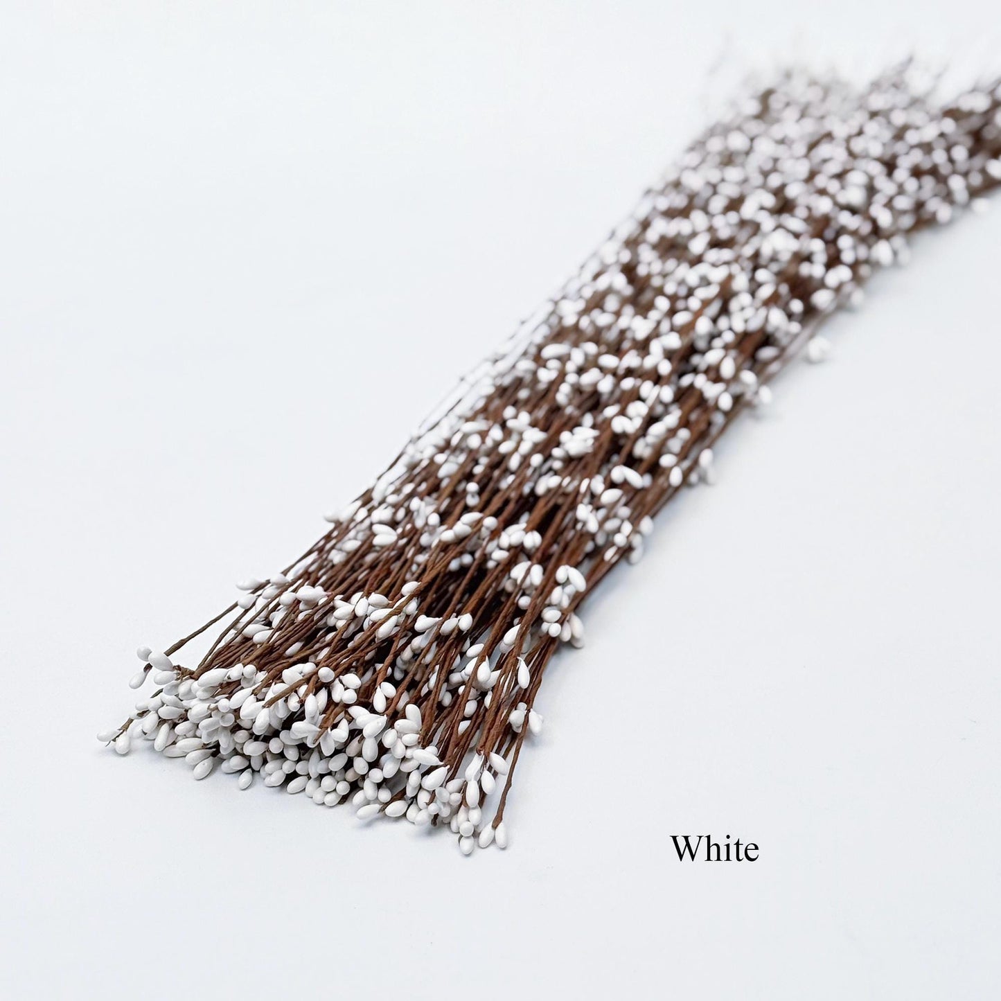 50pcs White Ivory Pip Berry Stems - 23.5'' Bendable Branches for DIY Home Decor, Rustic Wreath, Crown, Tiara,Card Making & Craft Accessories