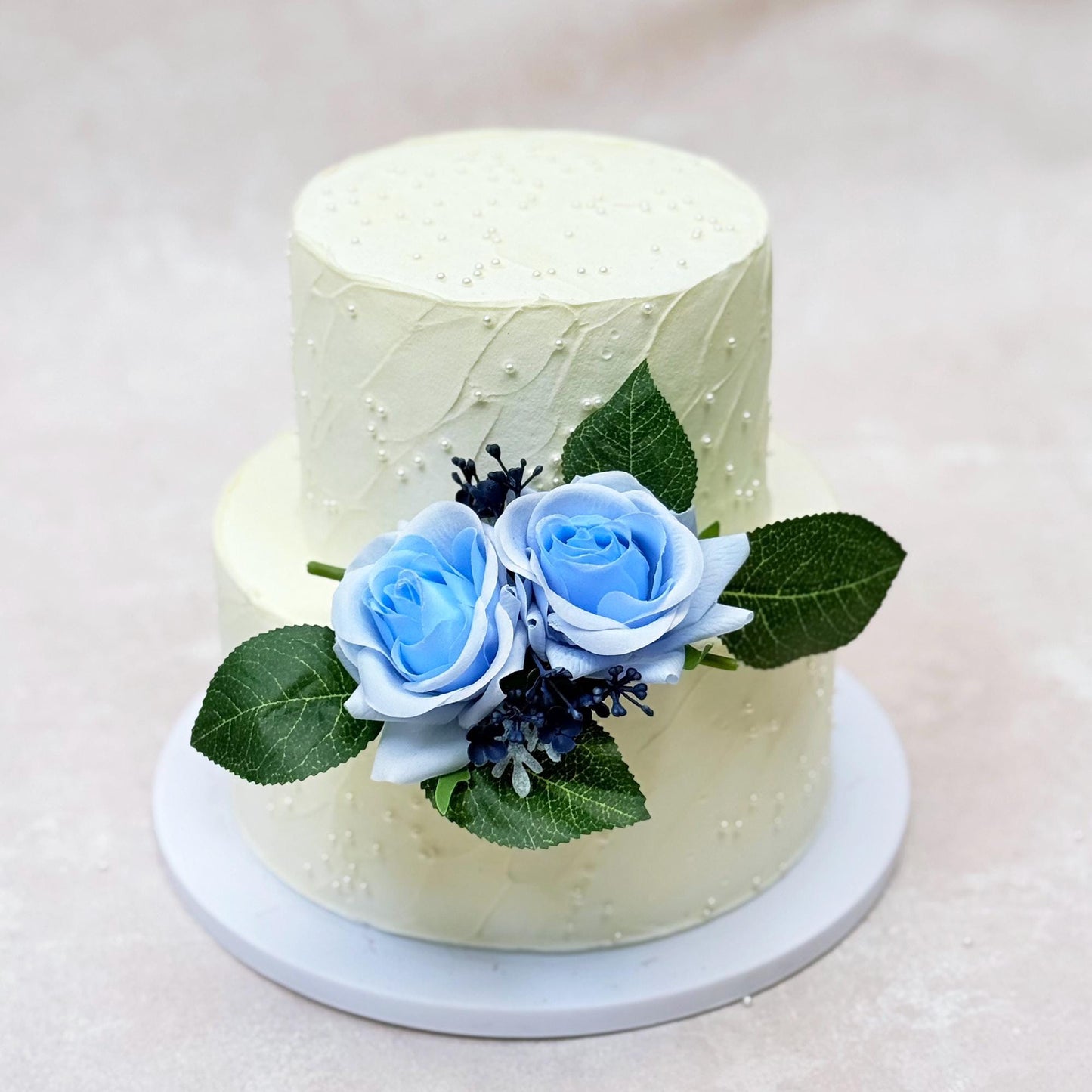 Light Blue Rose Cake topper - Blue Rose Pearl Bracelet, Wrist Corsage, Gift For Bridesmaid, Bridal Accessories, Best Man Boutonniere