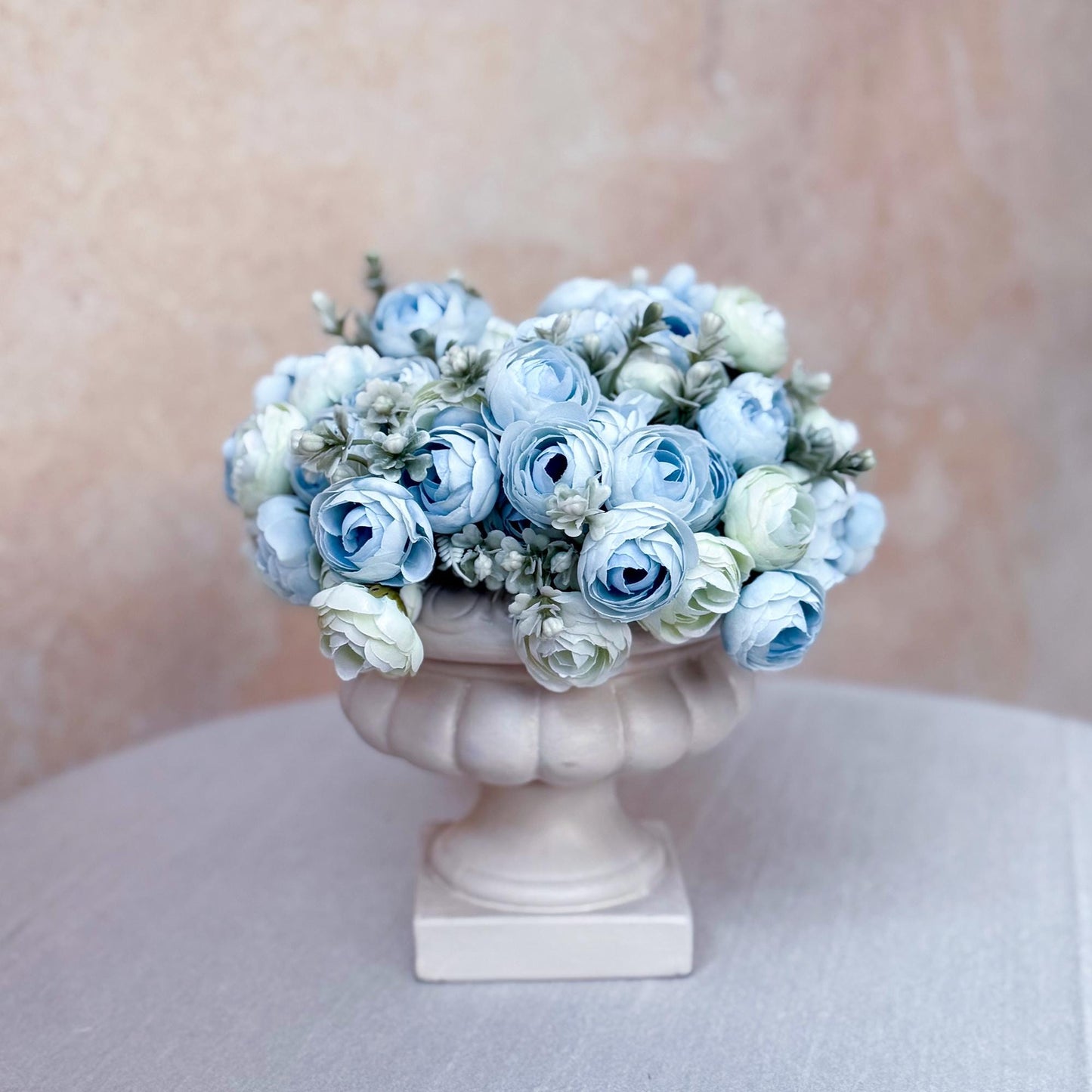DIY Baby Blue Bouquet with Elegant Roses - Bridal accessories, Beach Wedding Bridesmaid Bouquet,Personalized Gift Ideas,Home Decor