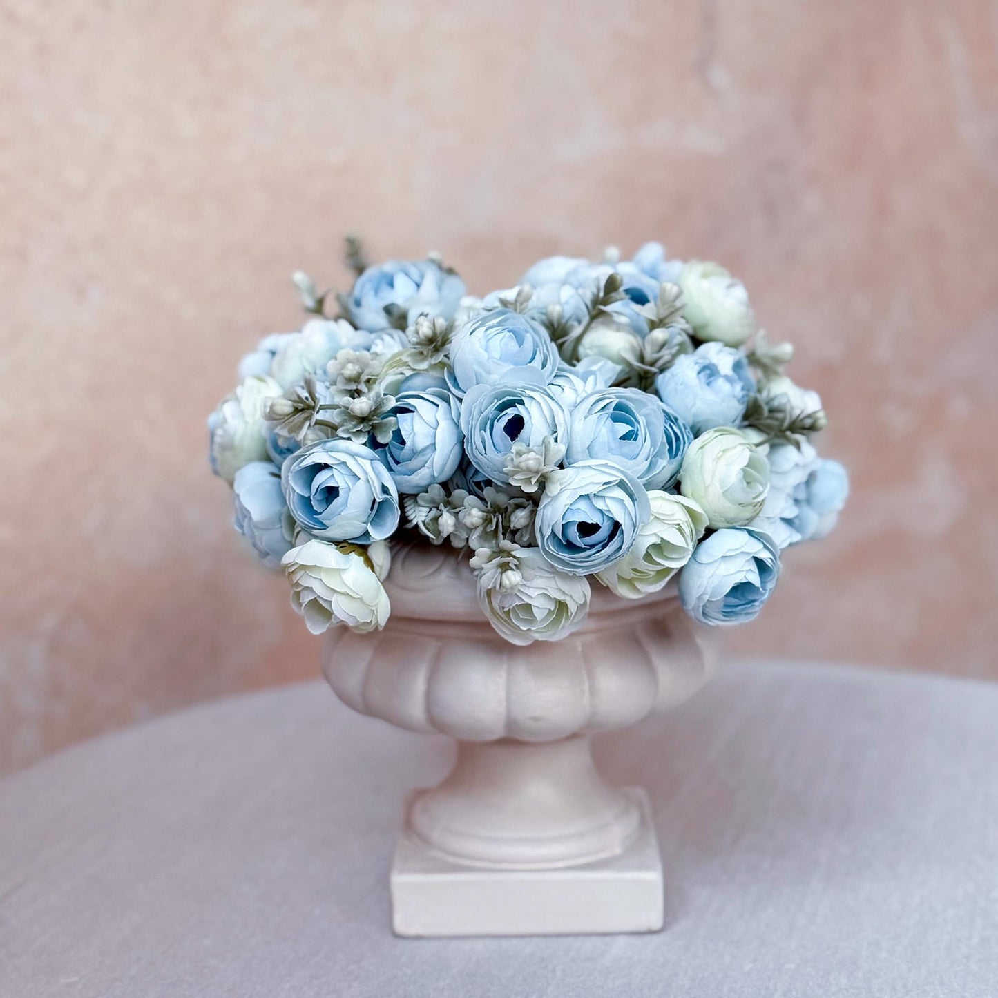 DIY Baby Blue Bouquet with Elegant Roses - Bridal accessories, Beach Wedding Bridesmaid Bouquet,Personalized Gift Ideas,Home Decor
