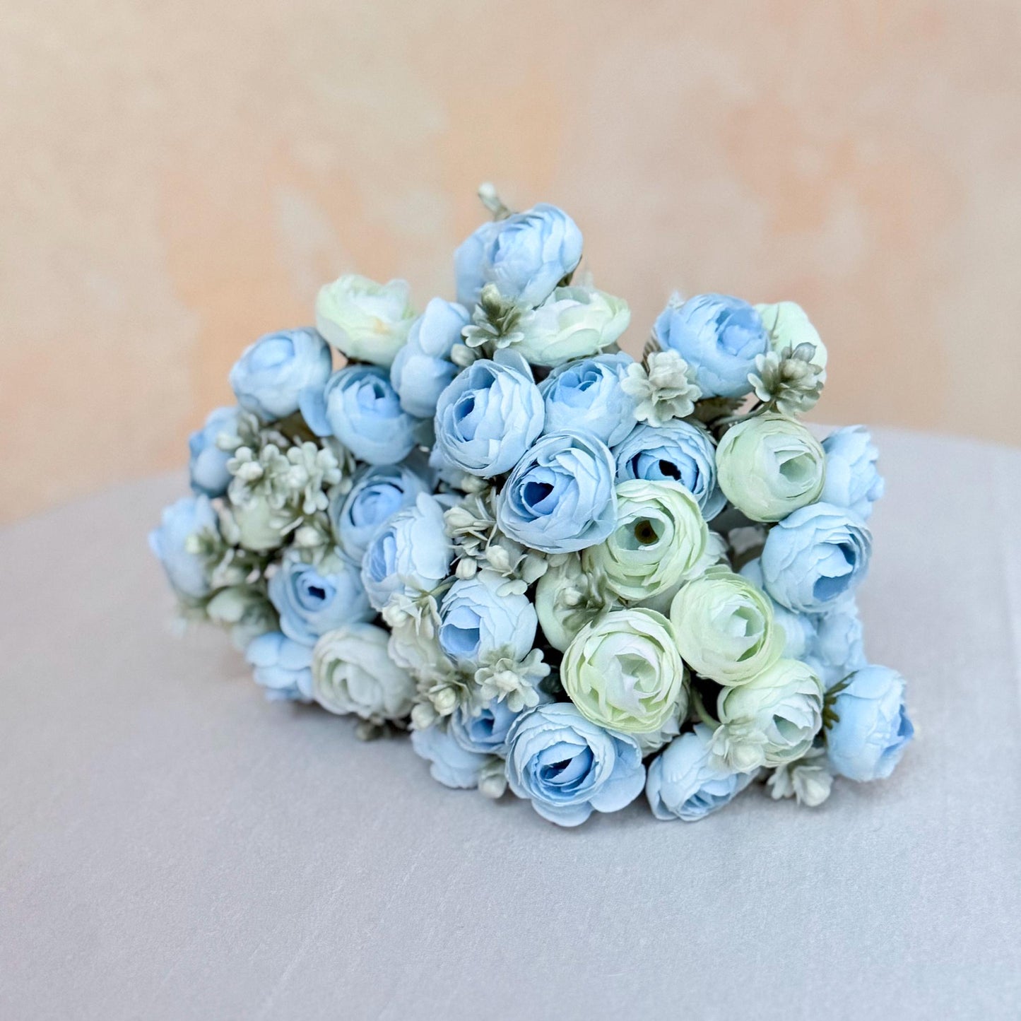 DIY Baby Blue Bouquet with Elegant Roses - Bridal accessories, Beach Wedding Bridesmaid Bouquet,Personalized Gift Ideas,Home Decor