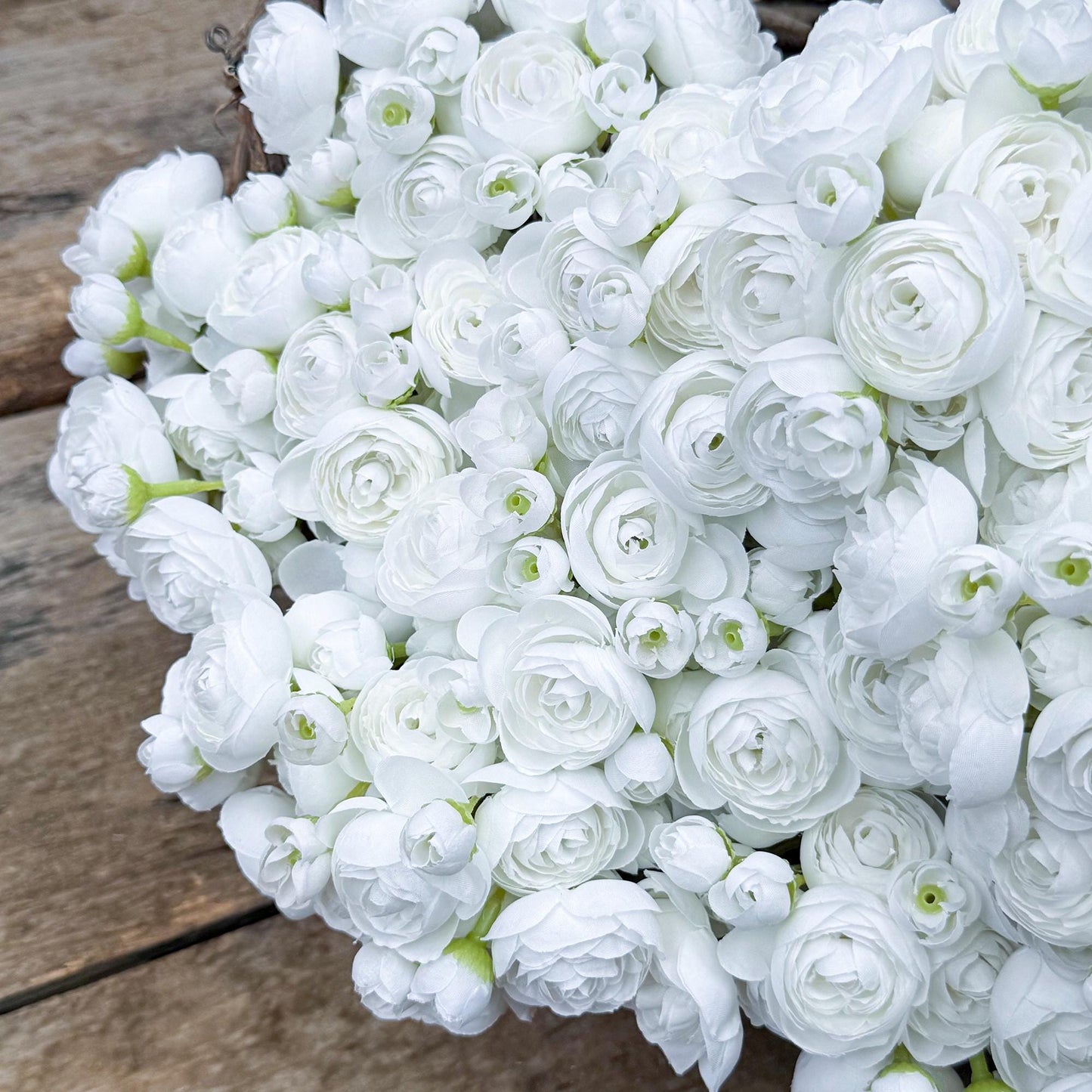 White Rose Stems – Faux Flower Bundle Perfect For DIY Wedding Bouquet, Wreath Design, Silk Ranunculus Centerpiece, Crafts & Arrangements