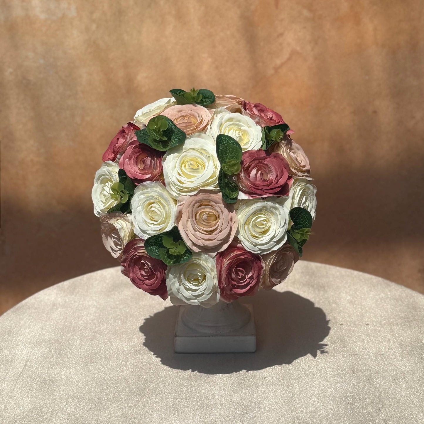 Dusty Rose Bridal Bouquet For Beach Wedding, White Bridesmaid Bouquet Box, Elegant Rose Wedding Bouquet, Garden Wedding, Bridal Accessories