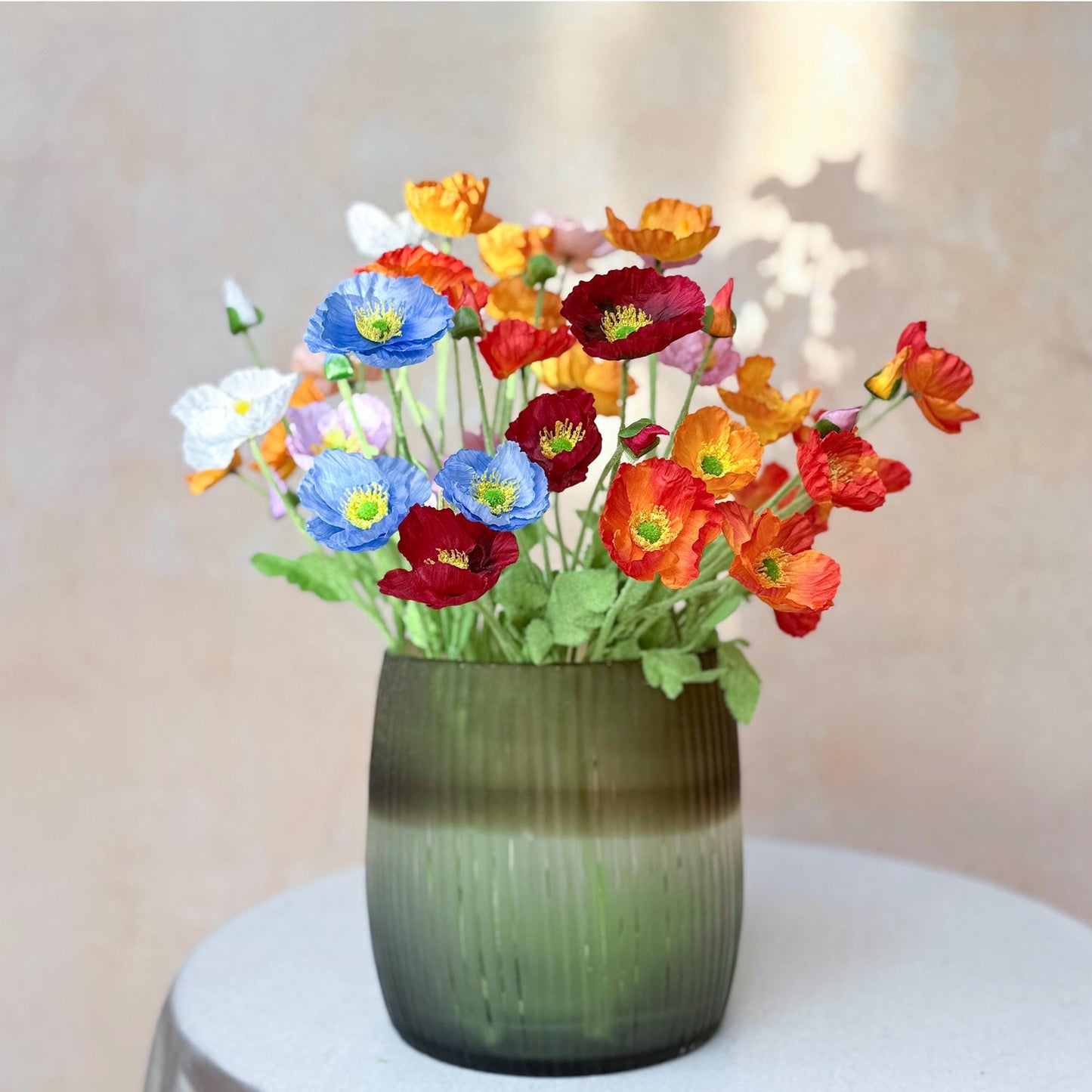 Orange Yellow Faux Poppy Flower - Silk Poppy Flower Stem, DIY Floral Arrangements,Wedding Centerpiece,Home Decor,Gift For Her,Flower Bouquet