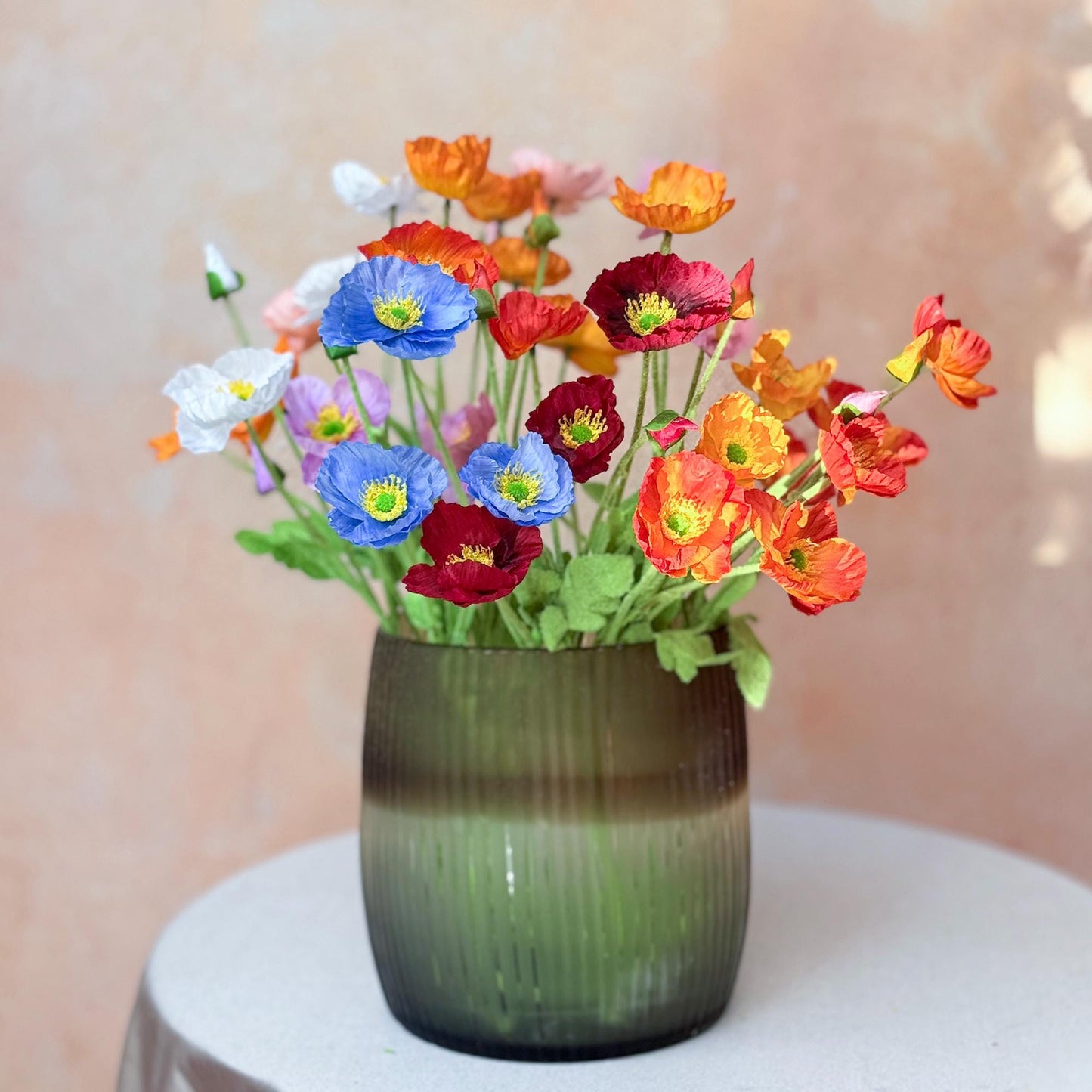 Orange Yellow Faux Poppy Flower - Silk Poppy Flower Stem, DIY Floral Arrangements,Wedding Centerpiece,Home Decor,Gift For Her,Flower Bouquet