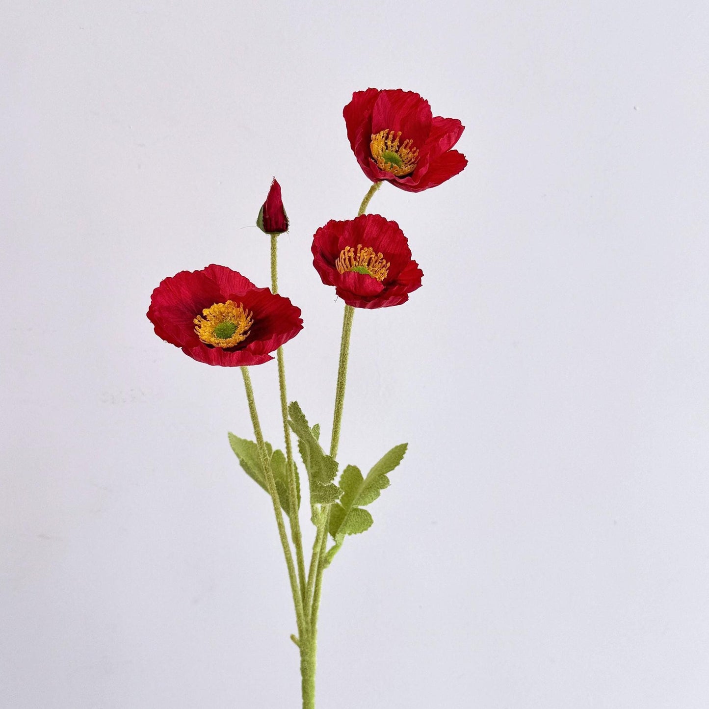 Red Faux Poppy Flower - Silk Poppy Flower Stem, DIY Floral Arrangements, Wedding Centerpiece, Home Decor, Gift For Her, Flower Bouquet