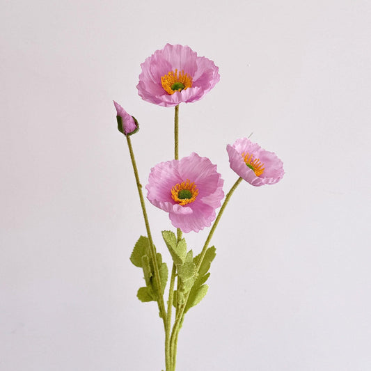 Mauve Faux Poppy Flower - Silk Poppy Flower Stem, DIY Floral Arrangements, Wedding Centerpiece, Home Decor, Gift For Her, Flower Bouquet