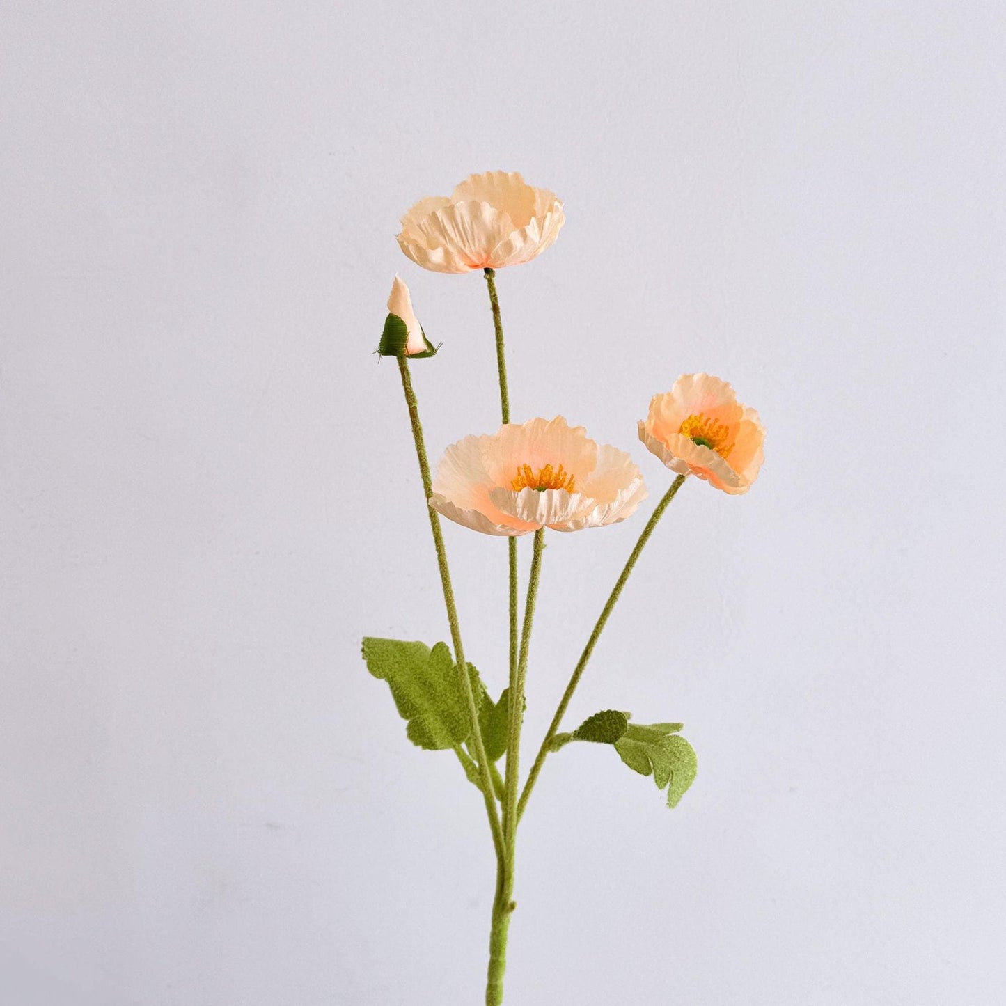 Champagne Pink Faux Poppy Flower - Silk Poppy Flower Stem, DIY Floral Arrangements, Wedding Centerpiece, Home Decor, Gift For Her, Bouquet