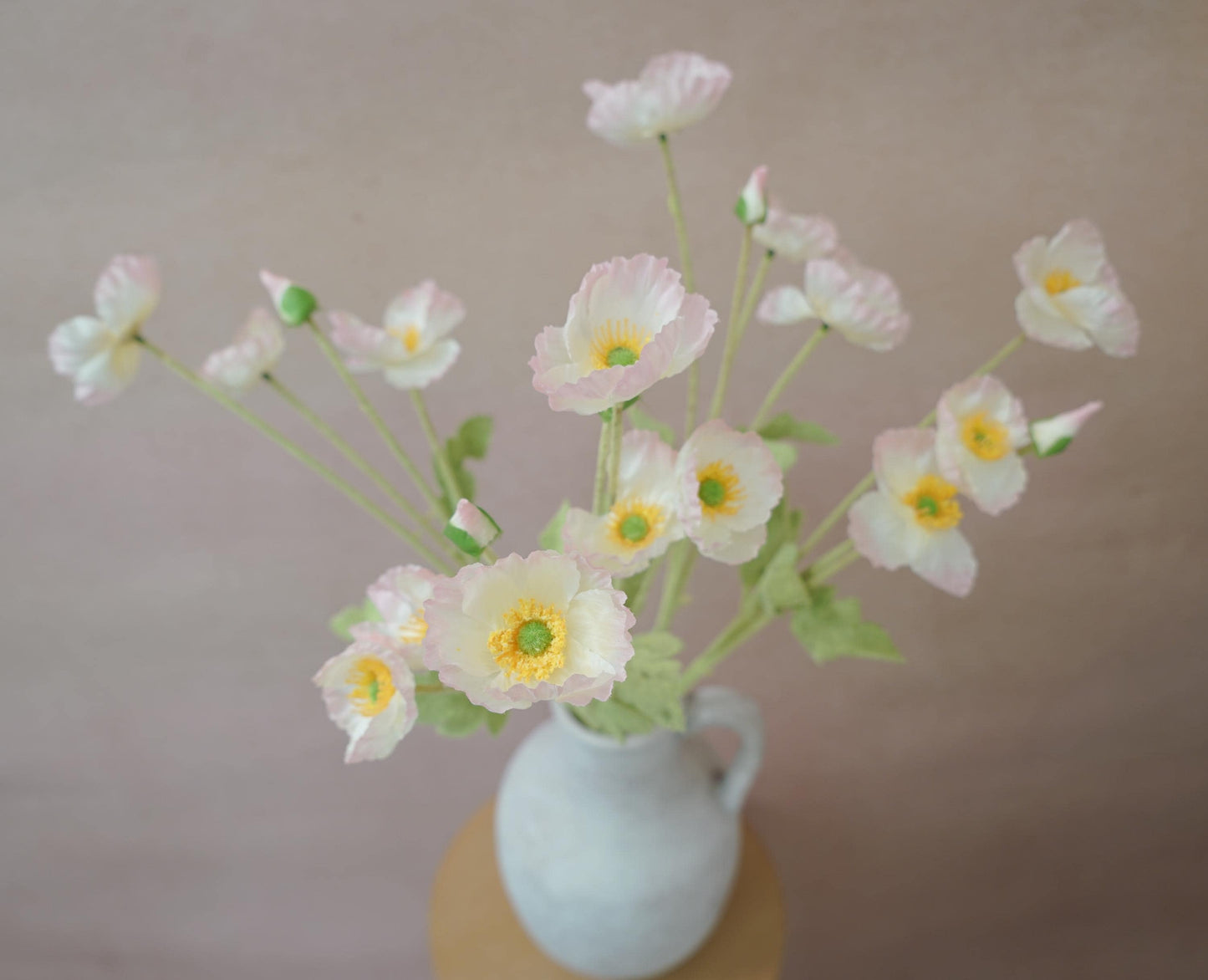 Light Lilac Faux Poppy Flower - Silk Poppy Flower Stem, DIY Floral Arrangements, Wedding Centerpiece, Home Decor,Gift For Her,Flower Bouquet