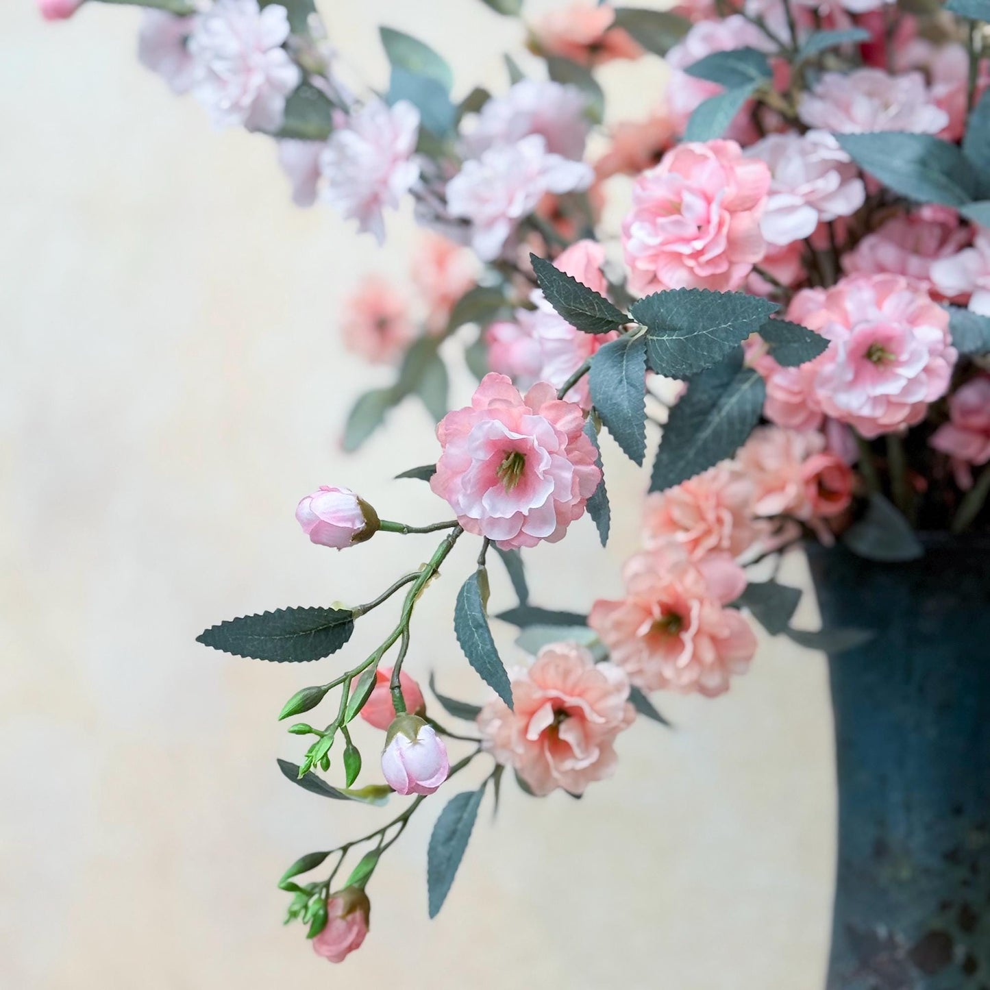 Tall Camellia Branch – Pink Silk Rose Flower Stem – Long Faux Camellia for Home Decor, Window Display, DIY Arrangement,Wedding Arch Garland