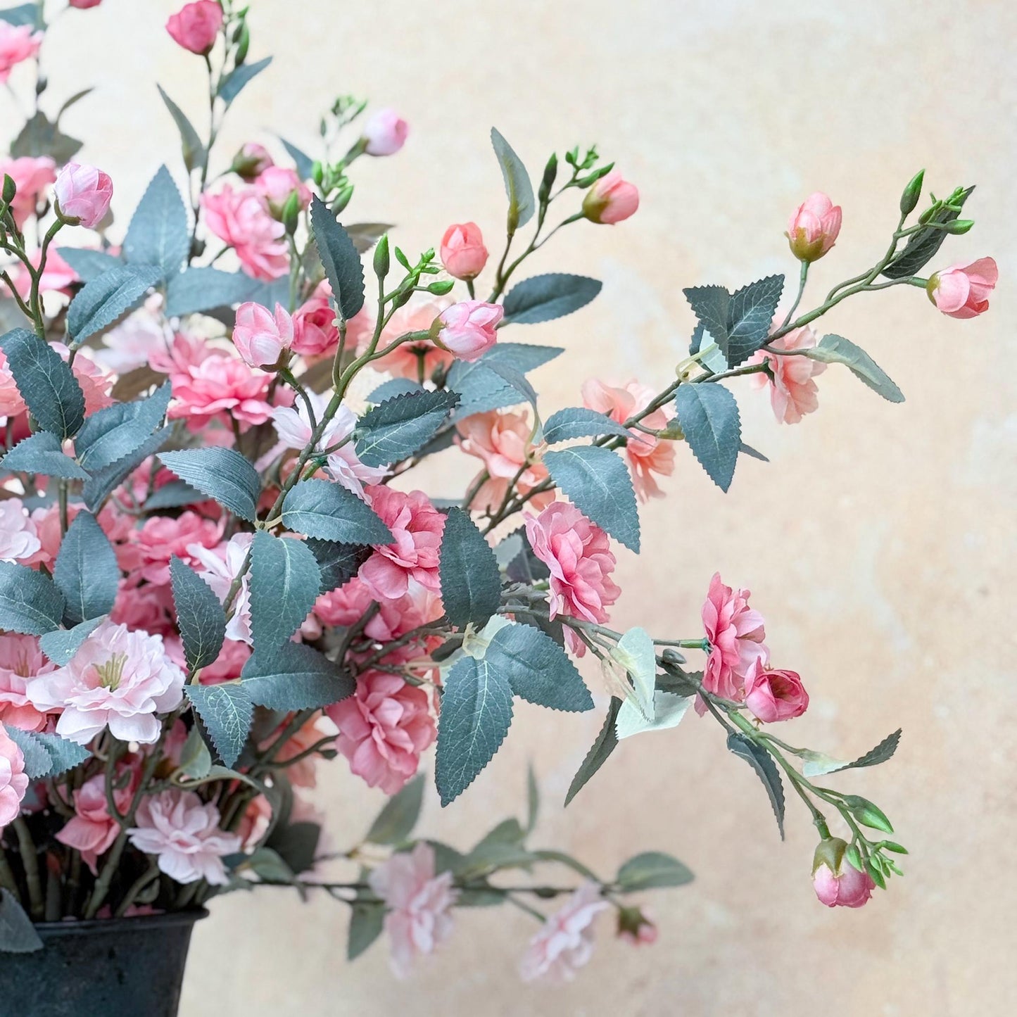 Tall Camellia Branch – Pink Silk Rose Flower Stem – Long Faux Camellia for Home Decor, Window Display, DIY Arrangement,Wedding Arch Garland