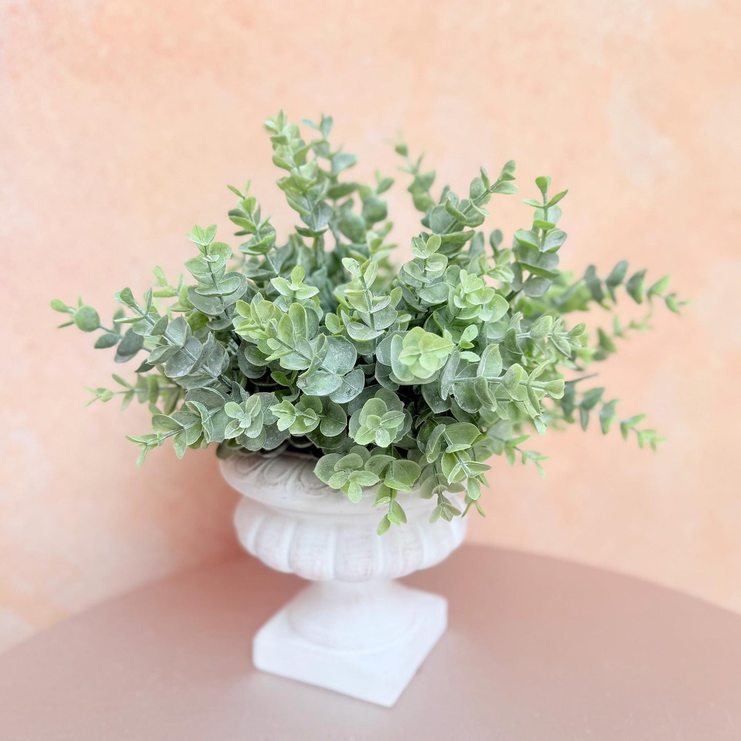 Faux Eucalyptus Branch: Spring Green & Light Purple Floral Ornament for Home Decoration, Rustic Wreath