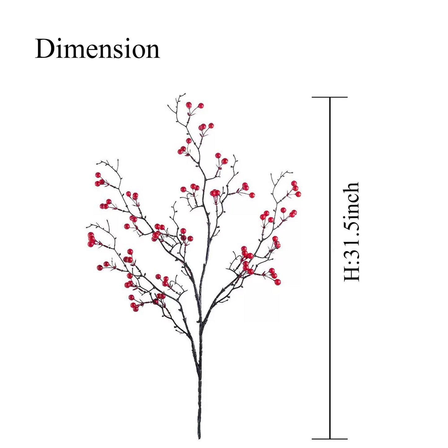 Faux Winterberry Branch 3-Stem Bundle: Christmas Garland & Table Arrangement