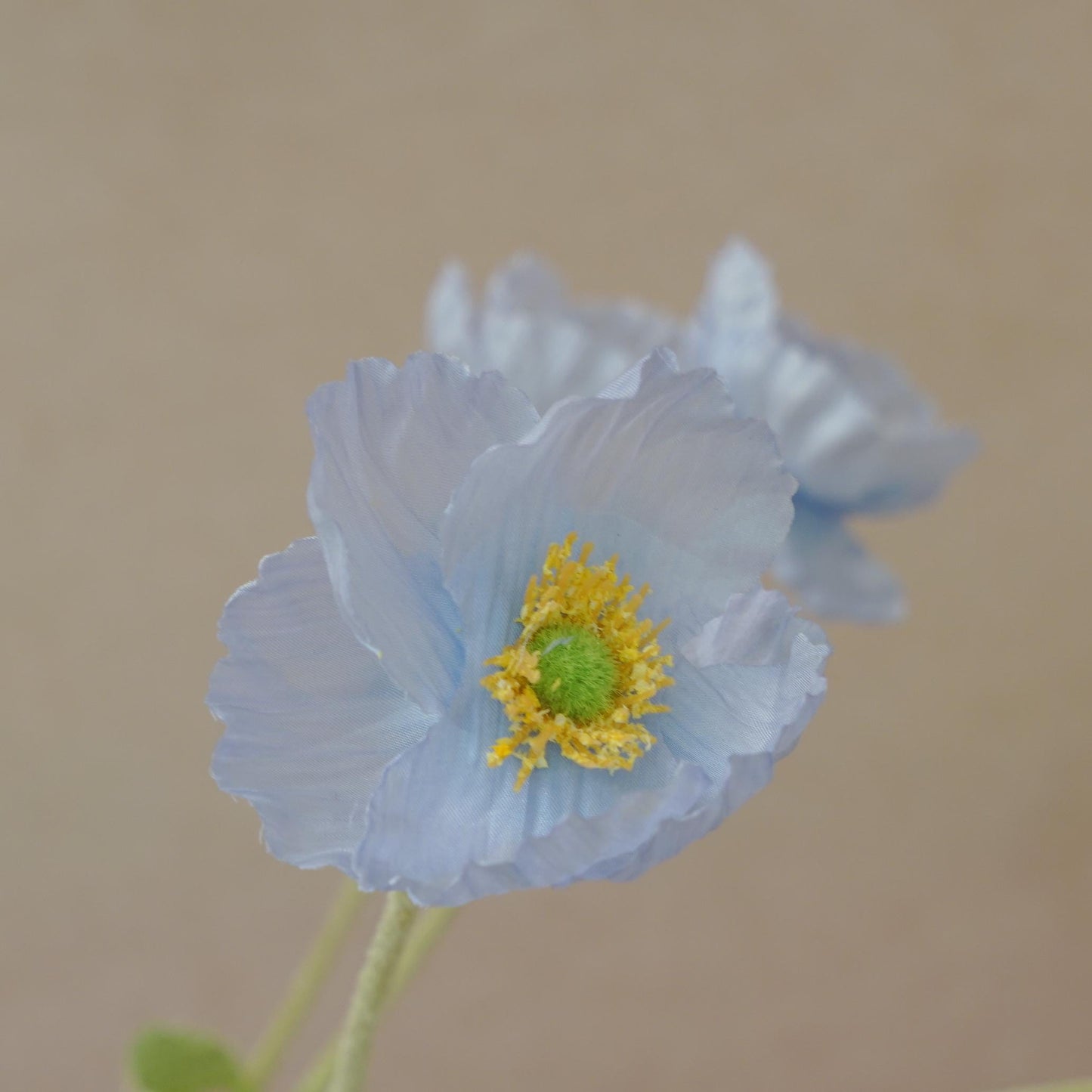 Light Blue Faux Poppy Flower - Silk Poppy Flower Stem, DIY Floral Arrangements, Wedding Centerpiece, Home Decor, Gift For Her,Flower Bouquet