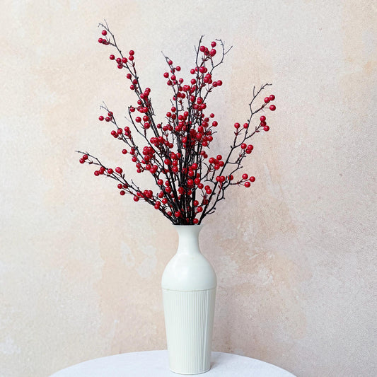 Faux Winterberry Branch 3-Stem Bundle: Christmas Garland & Table Arrangement