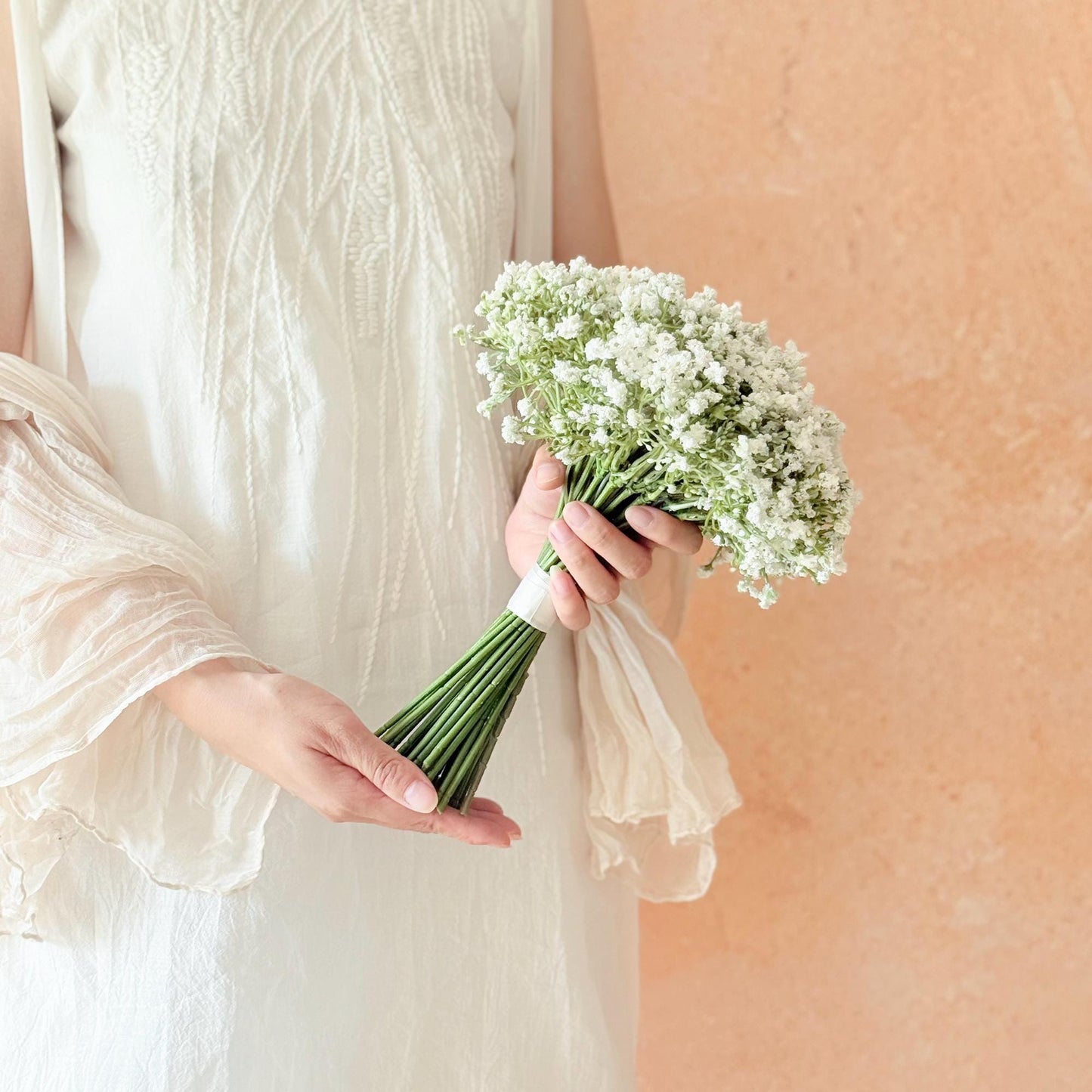 Rustic baby's breath bouquet, Faux baby's breath bridal wedding bouquet set, bridesmaid bouquet gift for her bride shower