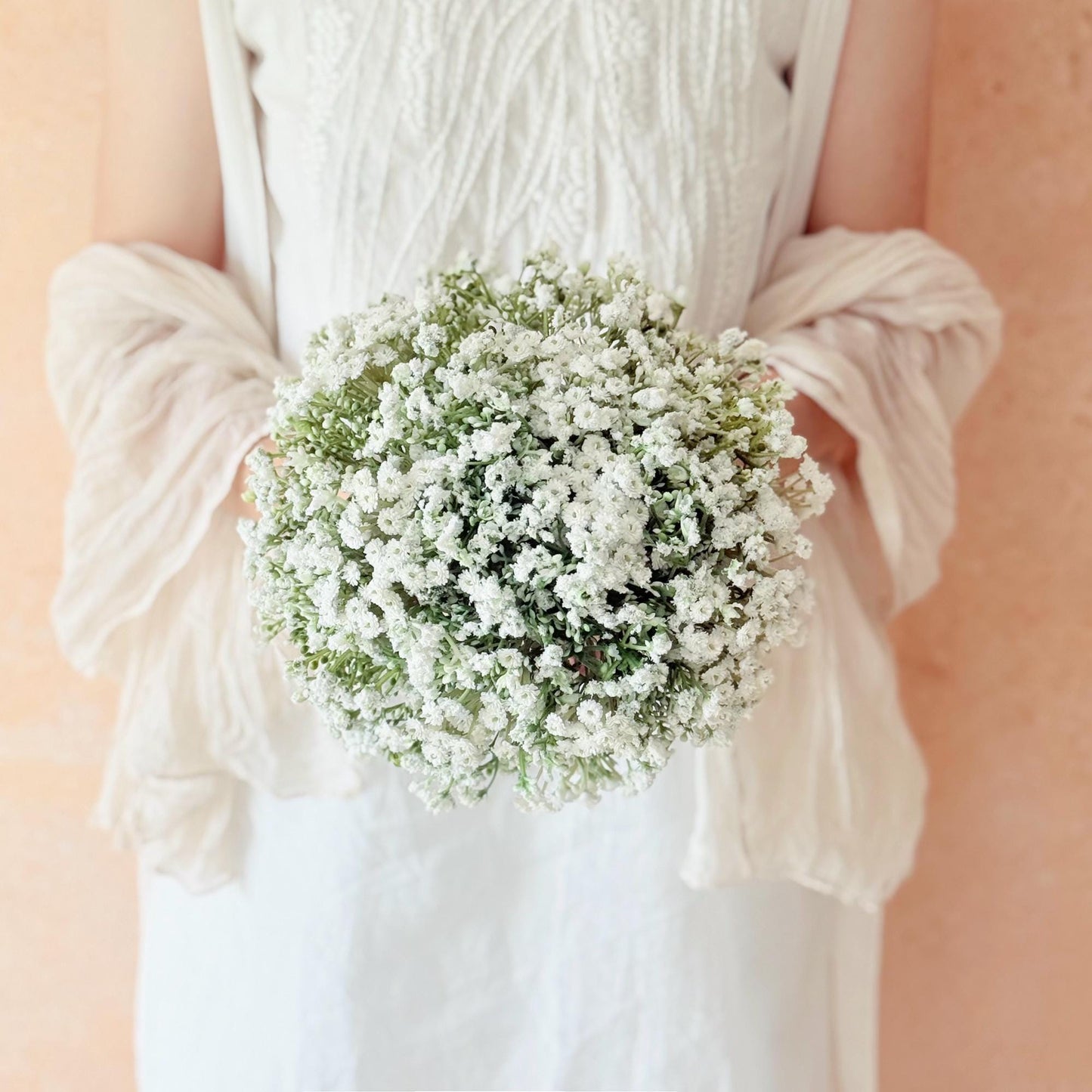 Rustic baby's breath bouquet, Faux baby's breath bridal wedding bouquet set, bridesmaid bouquet gift for her bride shower