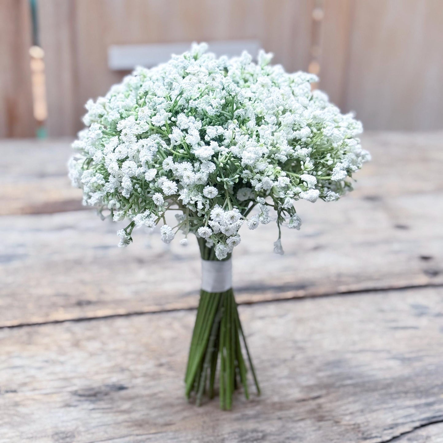 Rustic baby's breath bouquet, Faux baby's breath bridal wedding bouquet set, bridesmaid bouquet gift for her bride shower